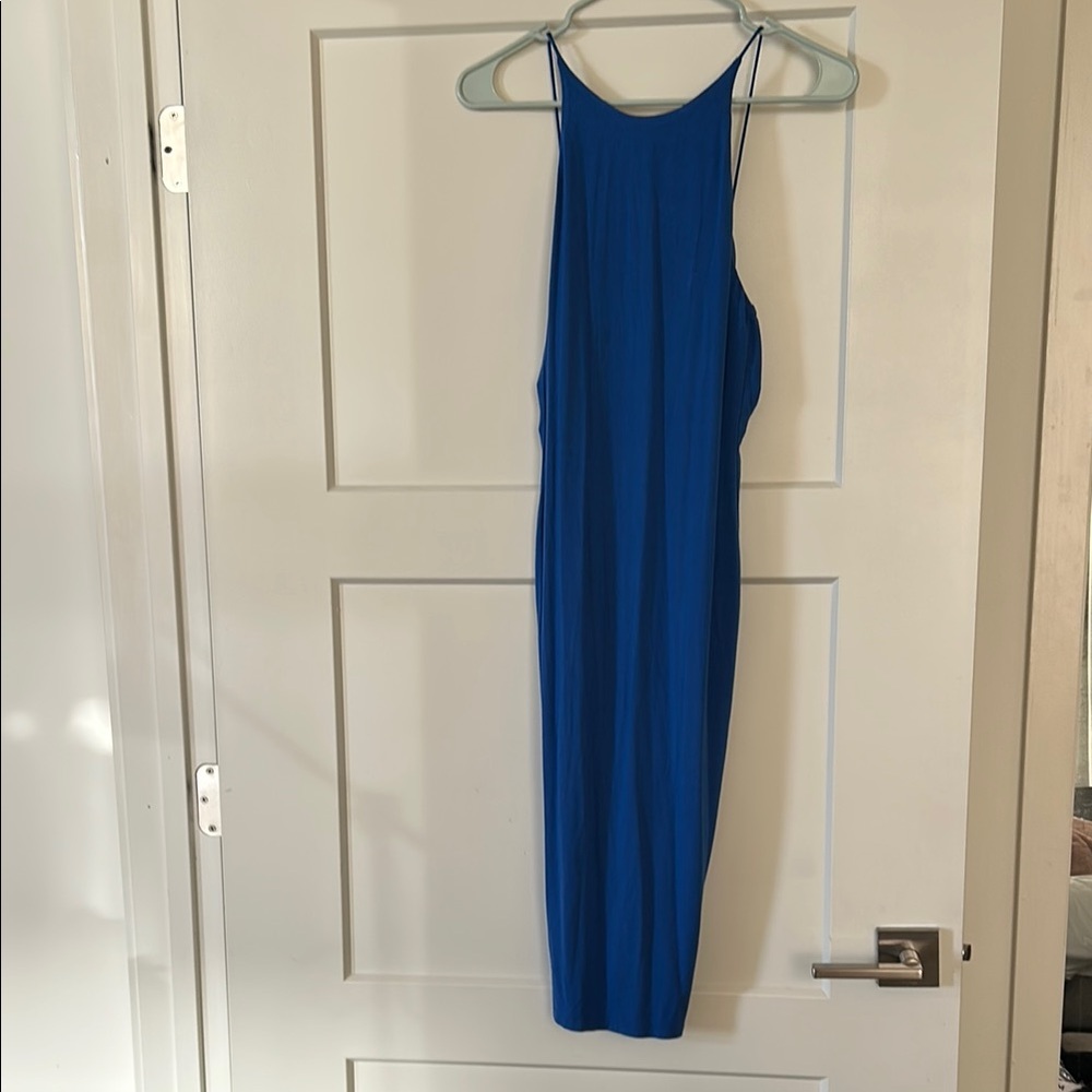 Alice + Olivia Vibrant Blue Backless Dress